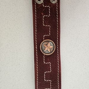Brown Leather Belt with Star Emblem